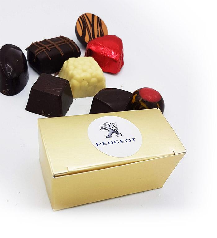 2 Belgian bonbons in a box (with own label)
