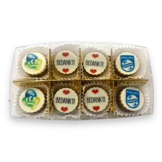 8 bonbons met logo