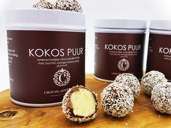 Canned artisan coconut truffles