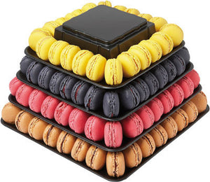 Zwarte vierkante Macaron standaard max 210 macarons - Macaronstore.nl